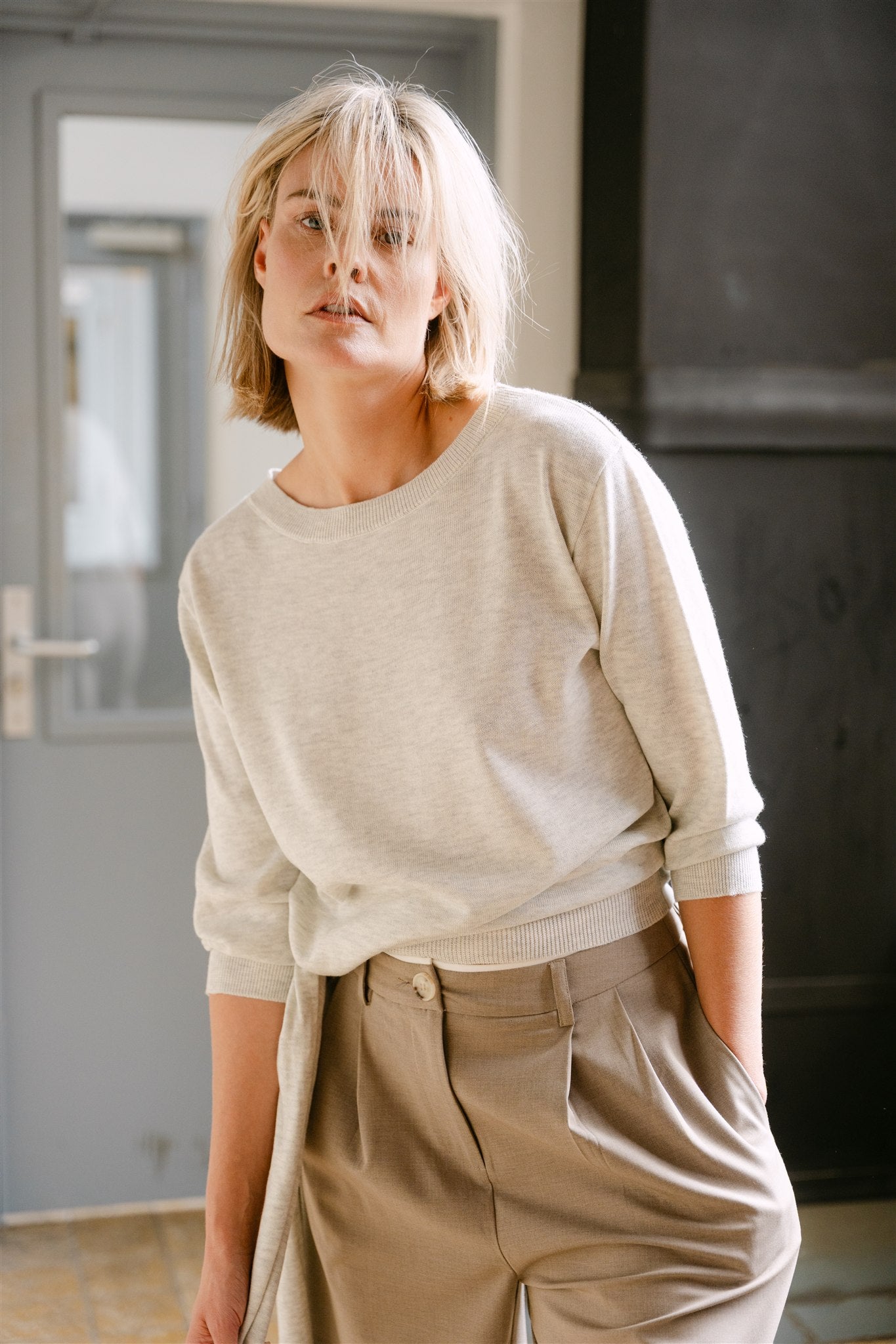 Benny knitted sweater grey | Aimee the Label