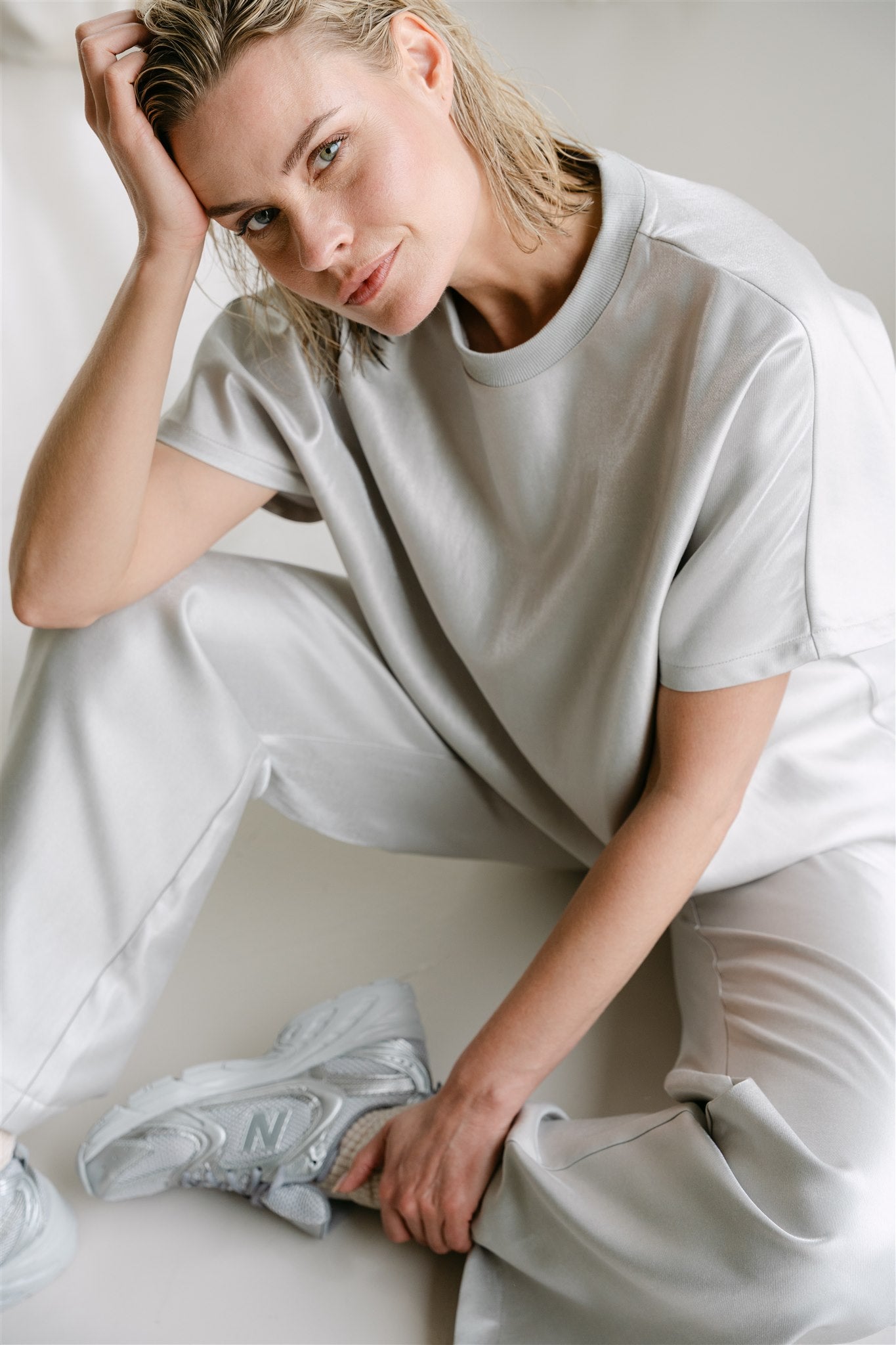 Dreamy top silver - Aimee the label - feestelijk - casual - complete set 