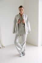 Joy bomberjack - Aimee the label - zilver - feestelijk - complete set 